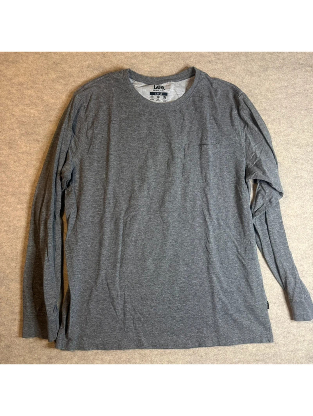 Lee Premium Select Men's Gray Long Sleeve Shirt Large